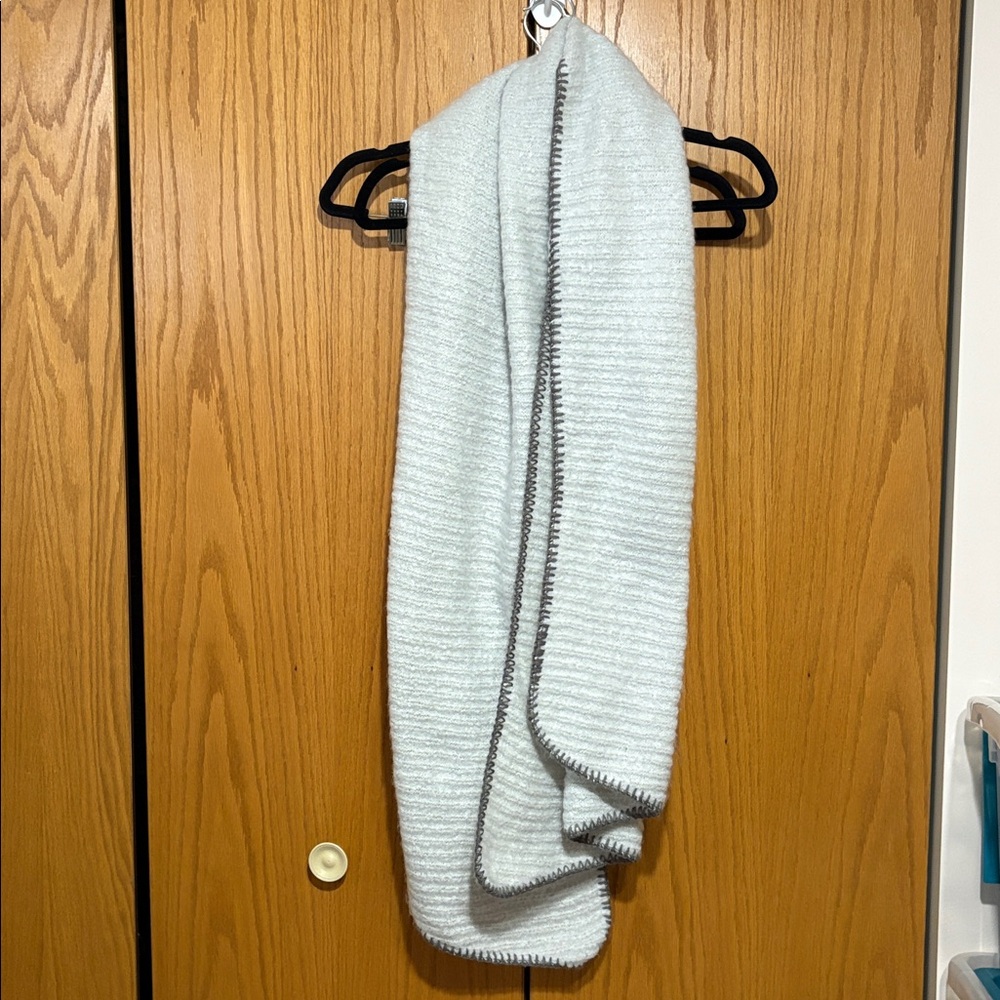 Anthropologie chunky ribbed contrast stitching‎ wide wrap scarf